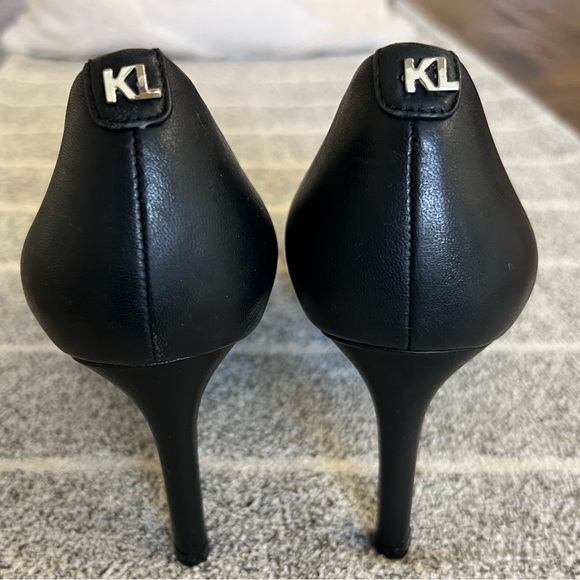 Karl Lagerfeld Black Leather Pump - Picture 3 of 9